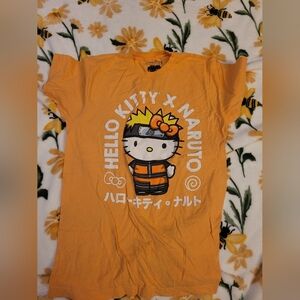 Large orange hello Kitty Naruto t-shirt from boxlunch